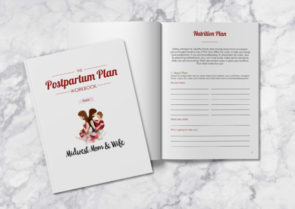 The Postpartum Plan Workbook by Midwest Mom & Wife